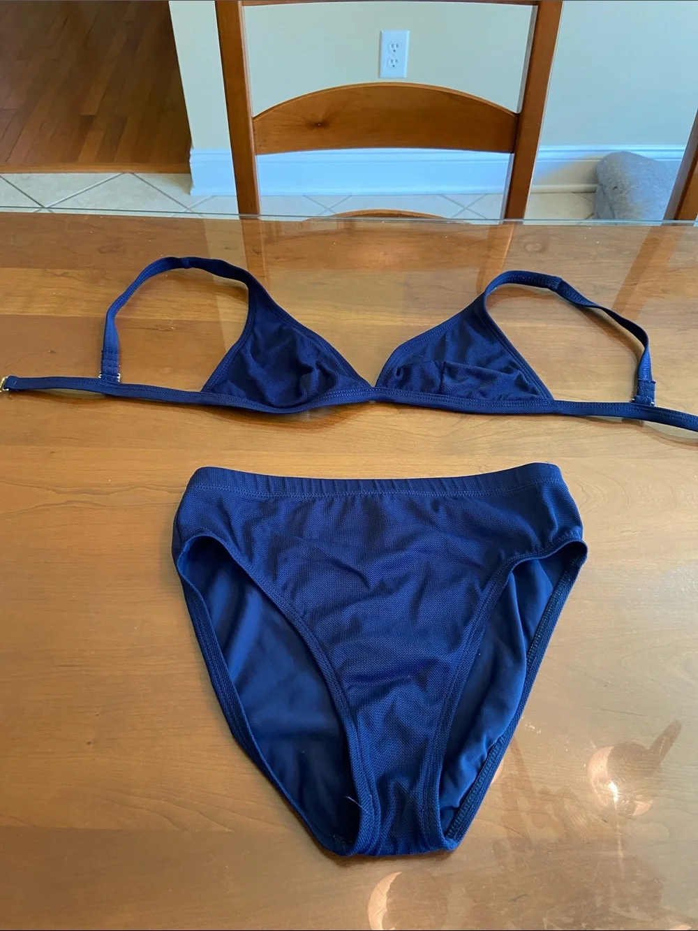 Lands' End Deep Navy Triangle Bikini. Size 10.
